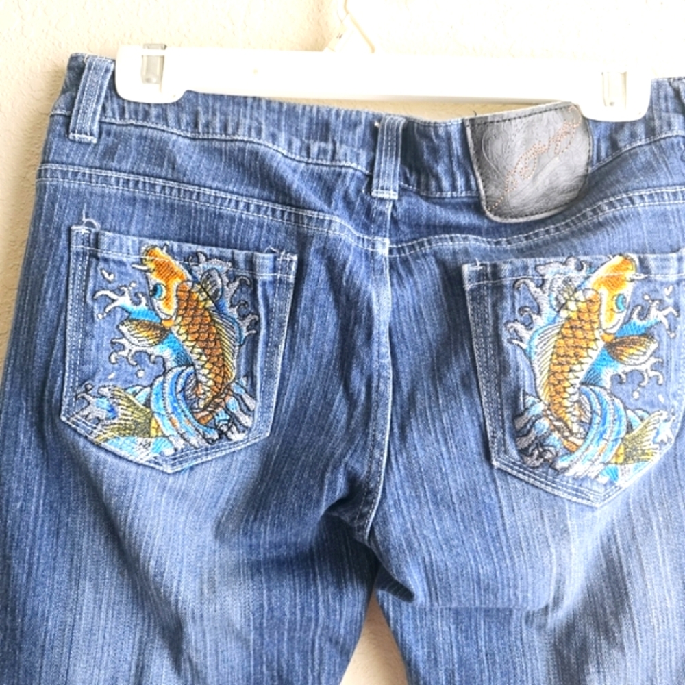 Ed Hardy Fish Embroidered Jeans